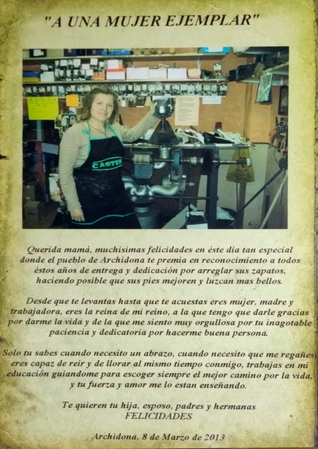 Reconocimiento familiar Lola Aparicio